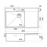 Кухонная мойка 86 см Omoikiri Akisame 86 SIDE-IN-L - 5 фото