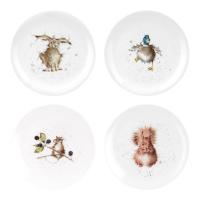 Набор закусочных тарелок Royal Worcester Забавная фауна белый 4 пр - 1 фото