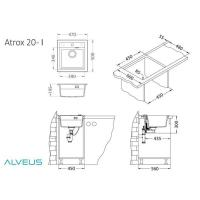 Кухонная мойка 47 см Alveus Granital Atrox 20 Concrete - 3 фото