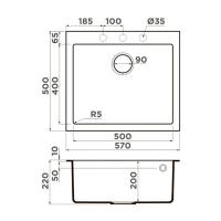 Кухонная мойка 50 см Omoikiri Bosen 57A-GB графит - 2 фото