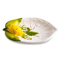Сервировочное блюдо 12х8 см Edelweiss Лимоны и цветы белое - 1 фото
