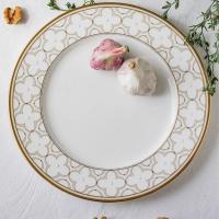 Тарелка обеденная 28 см Noritake Trefolio Gold белая - 6 фото