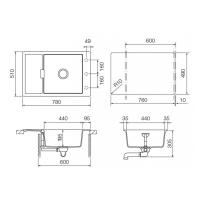 Кухонная мойка 78 см Schock Cristadur Eton 60 D Small бронза - 2 фото