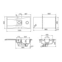 Кухонная мойка 100 см Schock Cristadur Waterfall 60D аворио - 1 фото