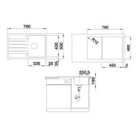 Кухонная мойка 78 см Blanco Legra 45 S кофе - 1 фото