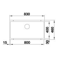 Кухонная мойка 83 см Blanco Subline 800-U черная - 4 фото