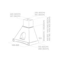 Пристенная вытяжка 93x90x50 см Mensola Elica WH/A/90 T Grezzo - 2 фото