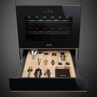 Ящик сомелье 60х14 см Smeg Dolce Stil Novo CPS615NR черный - 1 фото