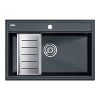 Кухонная мойка 75х51 см с коландером Paulmark Stepia 80 IT-GRANIT графит - 1 фото