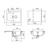 Кухонная мойка 64 см Schock Cristalite Manhattan 40D баварский камень - 2 фото