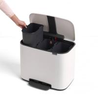 Мусорный бак 33 л Brabantia Bo Pedal Bin белый - 6 фото