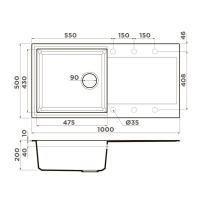 Мойка 100 см Omoikiri Sakaime 100-GR leningrad grey - 3 фото