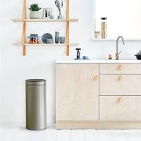 Мусорный бак 30 л Brabantia Touch Bin серый - 4 фото