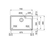 Кухонная мойка 74 см Franke BELL BCX 610-74 TL нержавеющая сталь - 2 фото