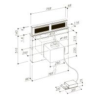 Встраиваемая вытяжка 81 см Sirius S-DD11 PUSH UP EM W белая - 4 фото