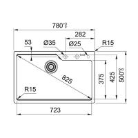 Кухонная мойка 78 см Franke Urban UBG 610-78 графит - 1 фото