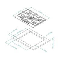 Газовая варочная панель 71 см Kuppersberg Classic FS 703 C Bronze бежевая - 6 фото