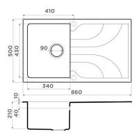 Кухонная мойка 86 см Omoikiri Solidity Yasugata 86-EV эверест - 2 фото