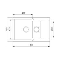 Кухонная мойка 80 см Teka Easy Clivo 60 B-TQ 1 1/2B 1D белый мраморный - 3 фото