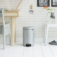 Ведро для мусора с педалью 12л Brabantia NewIcon металлик - 3 фото