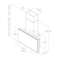 Настенная вытяжка 80 см Elica Feel Plat BL/F/80 черная - 6 фото