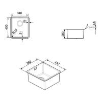 Кухонная мойка 34 см Smeg Mira VSTR34DKX черная - 2 фото