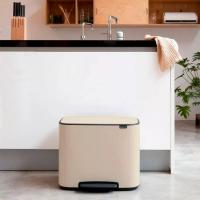 Ведро для мусора 36 л Brabantia Bo Pedal Bin бежевое - 5 фото