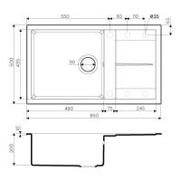 Кухонная мойка 86 см Omoikiri Solidity Sumi 86-SA бежевая - 2 фото