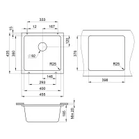 Кухонная мойка 49 см Granula 3801 чёрный - 4 фото