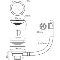 Слив с круглым переливом Paulmark PM6022-BG брашированное золото - 2 фото
