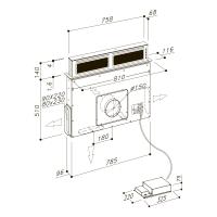 Встраиваемая вытяжка 81 см Sirius S-DD11 PUSH UP EM W белая - 3 фото