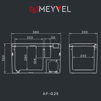 Автомобильный холодильник 58х33 см Meyvel AF-G25 стальной - 21 фото