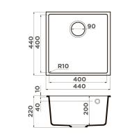 Кухонная мойка 44 см Omoikiri Solidity Bosen 44-U-GR leningrad grey - 2 фото