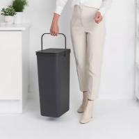 Ведро для мусора 40 л Brabantia Sort&Go серое - 9 фото