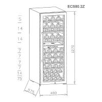 Винный шкаф на 75 бутылок La Sommeliere Service ECS80.2Z черный - 8 фото