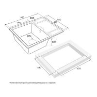 Кухонная мойка кварцевая 65 см Paulmark Weimar Quarz BL черная - 4 фото