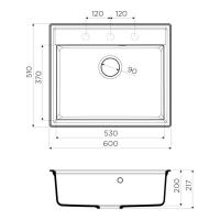 Кухонная мойка 60 см Omoikiri Solidity Daisen 60-PA пастила - 2 фото