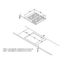 Газовая варочная панель 59х52 см Korting Byzantium HGG 6911 CTRB бежевый - 3 фото