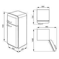 Холодильник двухкамерный 169х60 см Smeg 50's Style FAB30RBL5 черный - 5 фото