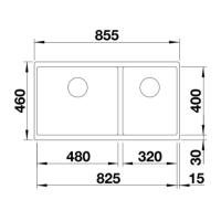 Кухонная мойка 85,5 см Blanco Subline 480/320-U серый беж - 4 фото