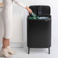 Мусорный бак 2x30 л Brabantia Bo Touch Bin Hi черный - 7 фото