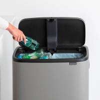 Мусорный бак 2x30 л Brabantia Bo Touch Bin Hi серый - 7 фото