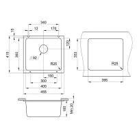 Кухонная мойка 43,5 см Granula 3601 арктик - 3 фото