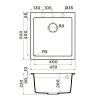 Кухонная мойка 47 см Omoikiri Solidity Bosen 47-WH белая - 3 фото