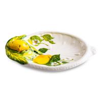 Сервировочное блюдо 19х13 см Edelweiss Лимоны и цветы белое - 3 фото