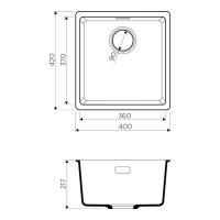 Кухонная мойка 40 см Omoikiri Solidity Kata 40-U-BL черная - 2 фото