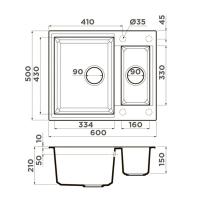 Кухонная мойка 60 см Omoikiri Solidity Sakaime 60-2-EV эверест - 4 фото