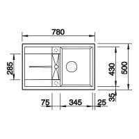 Кухонная мойка 78 см Blanco Metra 45 S черная - 2 фото
