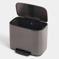 Мусорный бак с педалью 36 л Brabantia Bo Pedal Bin платиновый - 5 фото