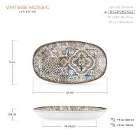 Сервировочное блюдо 20х11 см Wilmax Vintage Mosaic бежевое - 3 фото